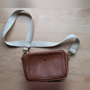 Madewell Brown Crossbody Bag with Cream Strap